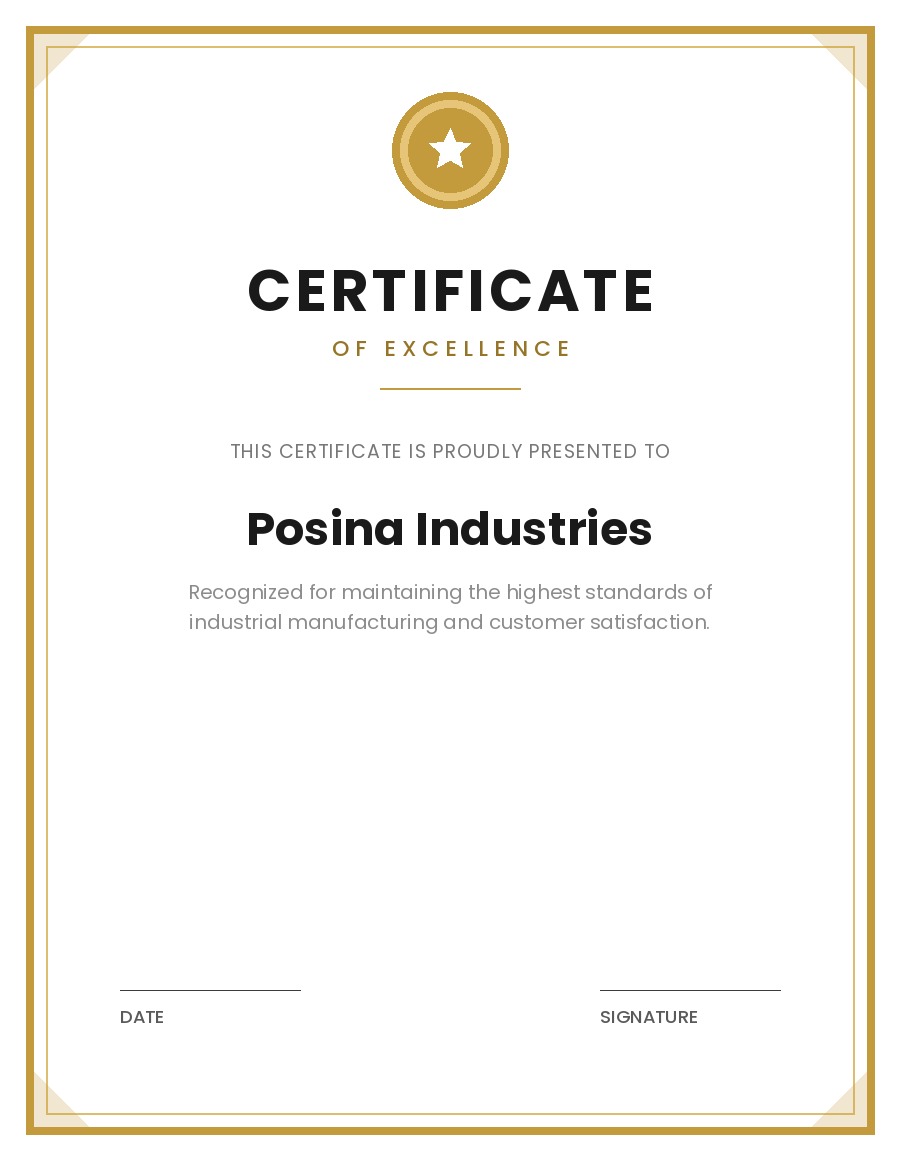 Certificate of Excellence